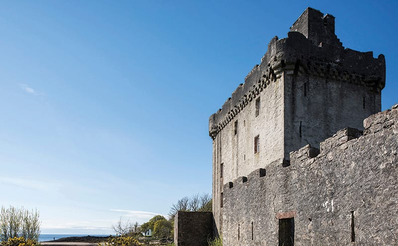 A 16th-century tower house built by the Bishop of Argyll, Saddell Castle was sensitively restored by the Landmark Trust and is now self-catering holiday accommodation for up to eight people. It sits in a stunning location with views across the Kilbrannan Sound to Arran