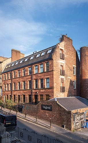 The workshop in Renfrew Street is based in an old print factory that is shared by the Singl-end café. 