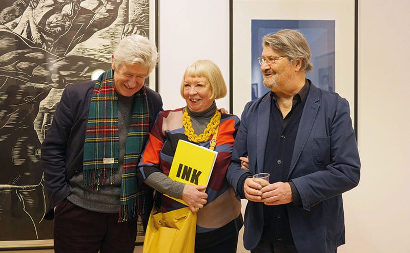 Sam with her long-term collaborators, contemporaries and friends, Sandy Moffat and David Harding