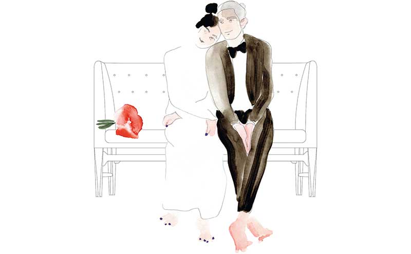 The sofa was originally designed for a room in which marriages were conducted