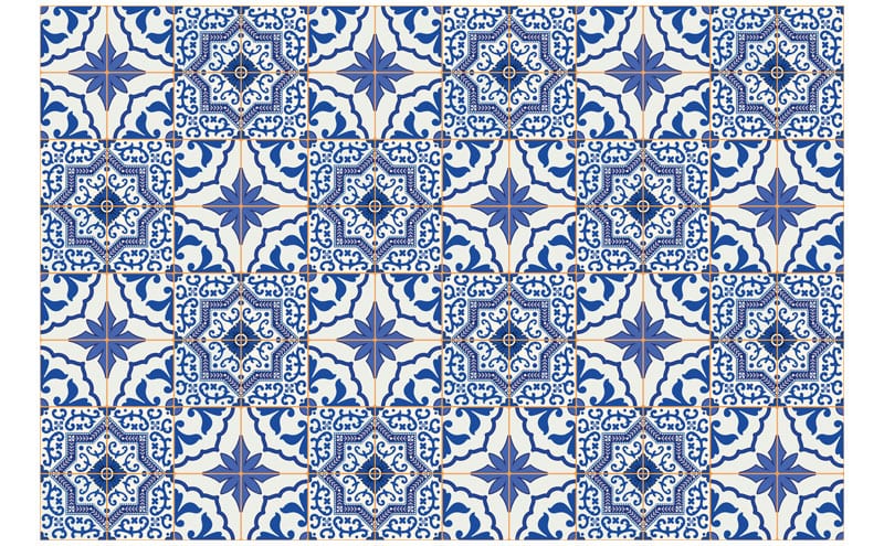 Azulejos Portuguese tile vinyl flooring, £59 per sq.m, Atrafloor 