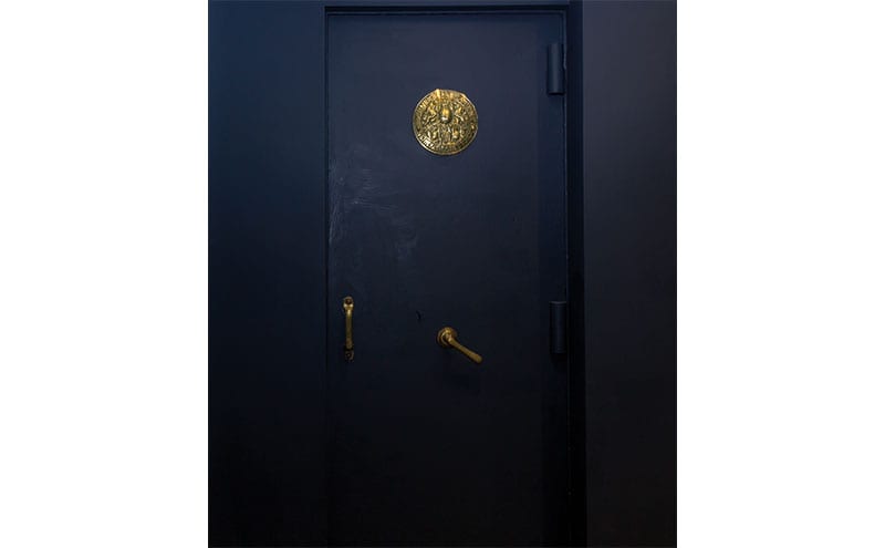 When the law firm moved out, they left behind an old walk-in safe in the basement. Now painted, it has become an intriguing feature of the property.