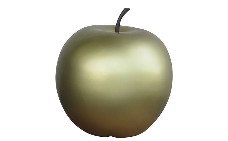 Golden fiberglass apple