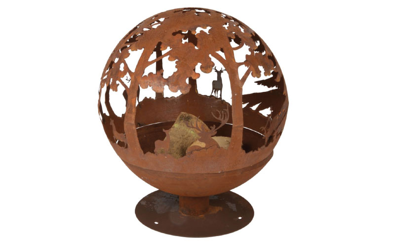 Rusty Red woodland fire bowl globe, £389, The Farthing