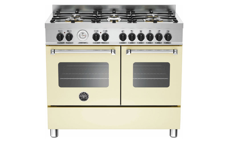 Master Series, 100 cm 6-burner electric double oven in cream, £2,199, Bertazzoni