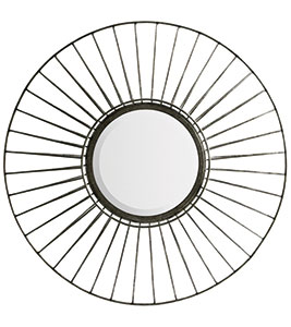Industrial round wire wall mirror, £64, The Farthing