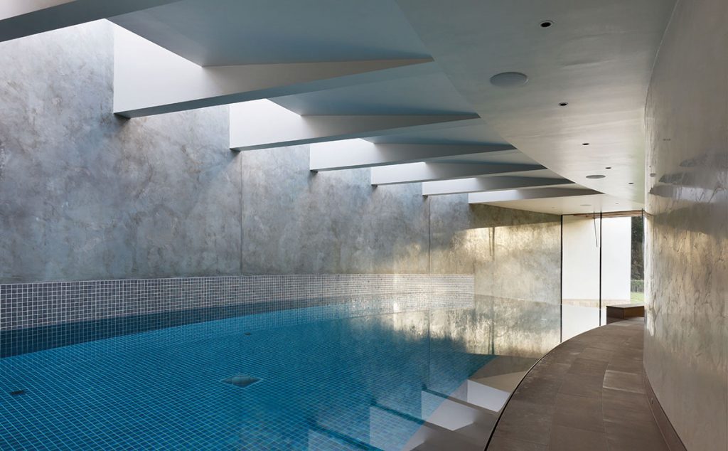 The leisure suite, including an infinity-edged swimming pool