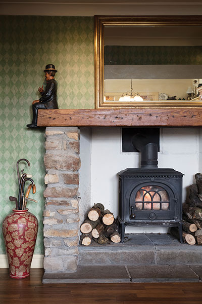 with no central heating in the farmhouse, log fires are essential