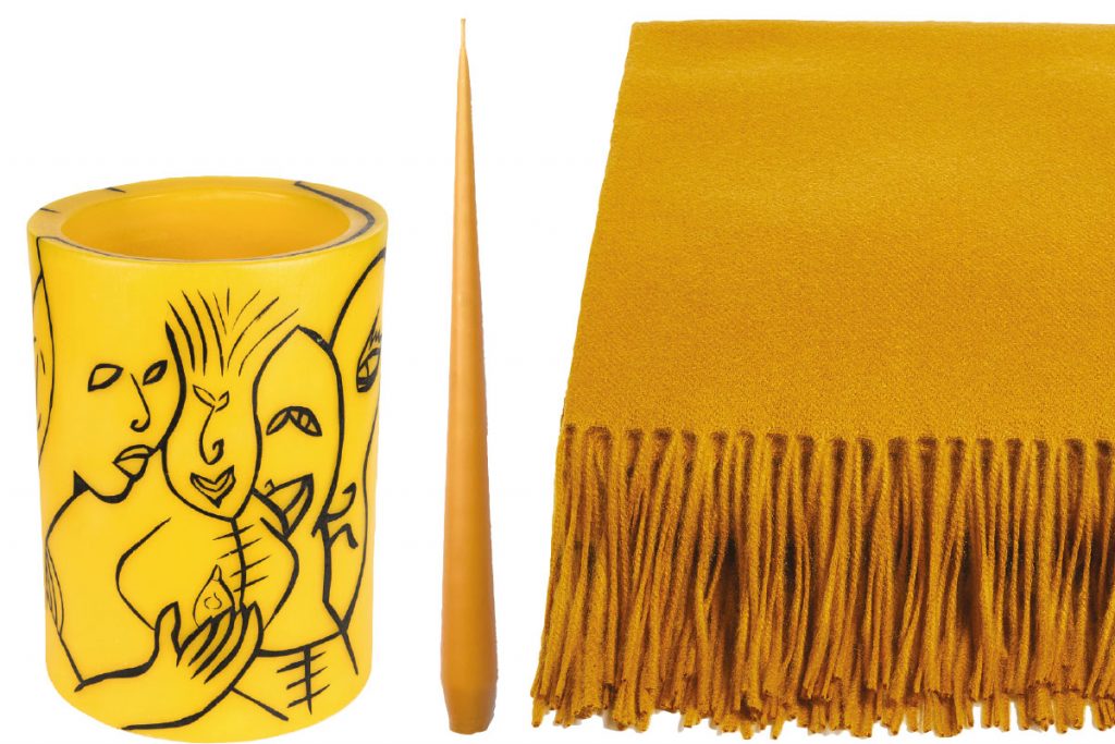 yellow-vase-candle-and-throw