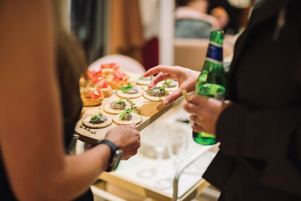 canapes-served-on-a-wooden-board