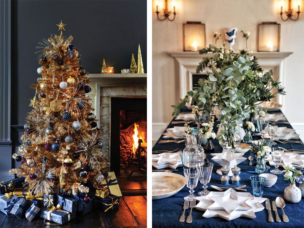 navy-blue-and-gold-christmas-tree-and-table-setup