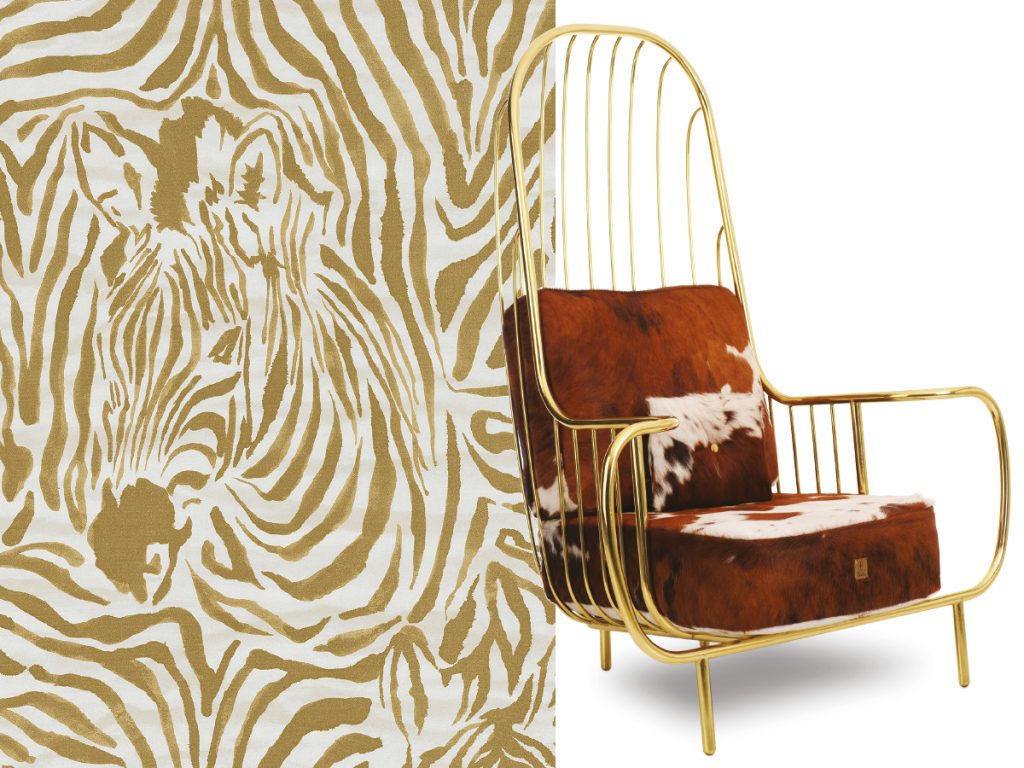 wallpaper-with-zebra-and-cowhide-chair