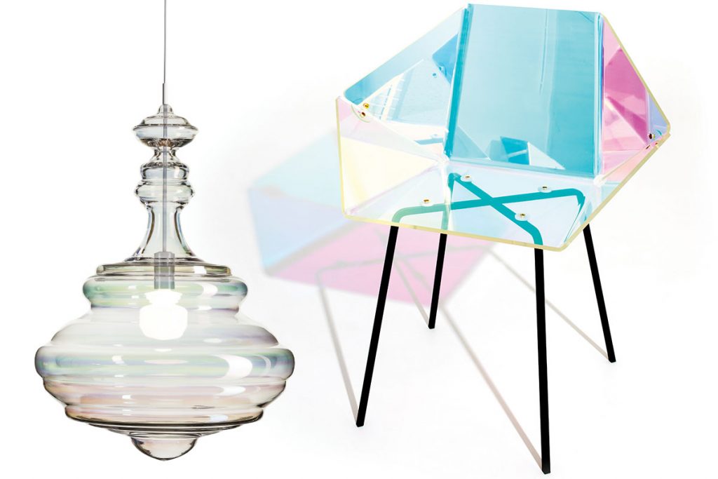 holographic-chair-and-iridescent-light