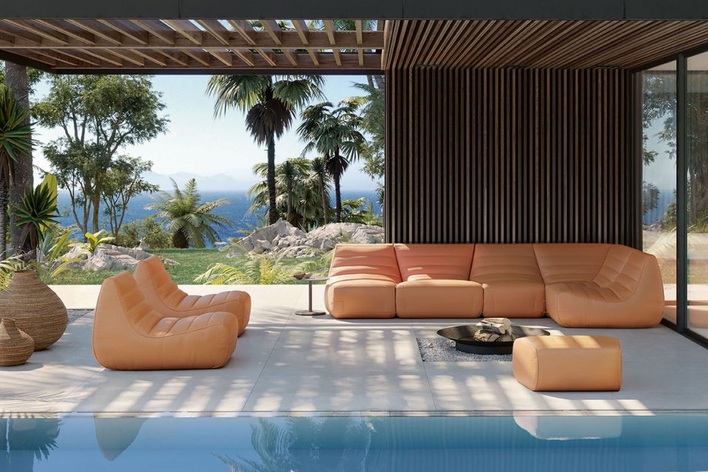Ligne-Roset-Outdoor-Living-Saparella-armchair-and-sofa-corner-unit