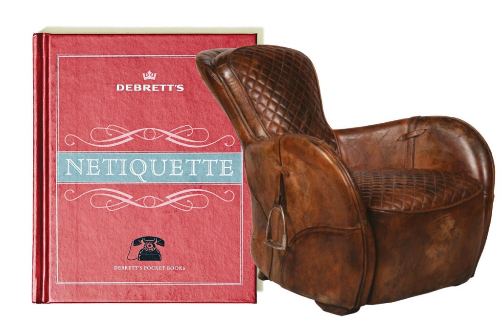 debretts-etiquette-book-and-timothy-oulton-armchair