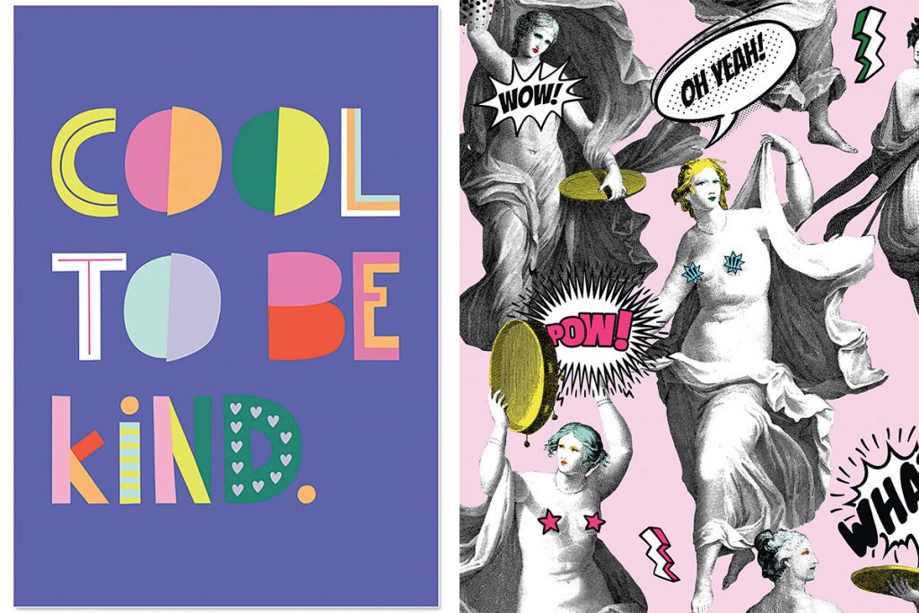 cool to be kind art print mind the gap wallpaper with angels and slogans