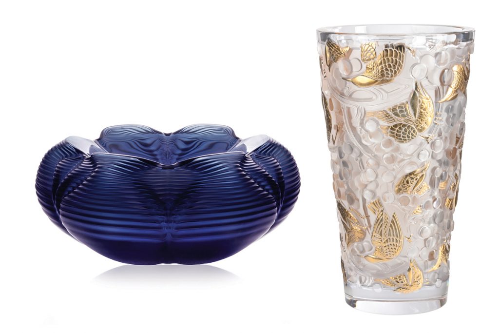 Merles et Raisins large vase, £4,500; Fontana bowl, £8,550, part of a 2016 collaboration with architect Zaha Hadid
