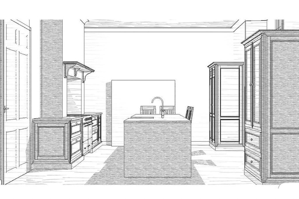 Drawing of proposed kitchen