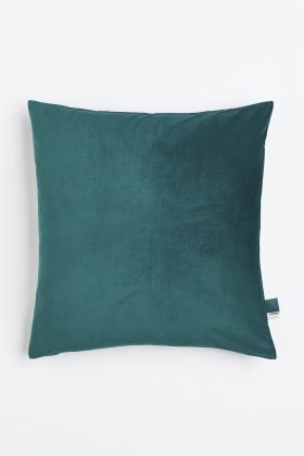 Cotton Velvet Cushion Cover in Dark Turquoise