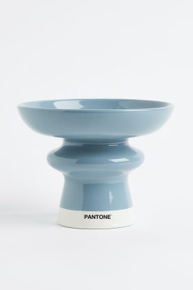 Pedestal Glazed Stoneware Bowl